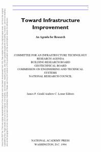 Toward Infrastructure Improvement : An Agenda for Research