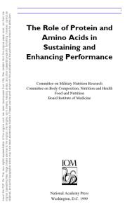 The Role of Protein and Amino Acids in Sustaining and Enhancing Performance