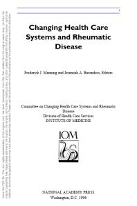 Changing Health Care Systems and Rheumatic Disease