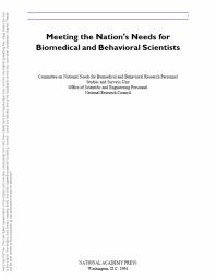 Meeting the Nation's Needs for Biomedical and Behavioral Scientists