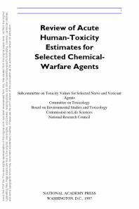 Review of Acute Human-Toxicity Estimates for Selected Chemical-Warfare Agents