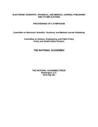 Electronic Scientific, Technical, and Medical Journal Publishing and Its Implications : Proceedings of a Symposium