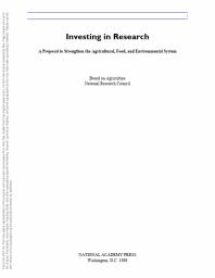 Investing in Research : A Proposal to Strengthen the Agricultural, Food, and Environmental System