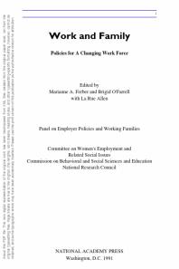 Work and Family : Policies for a Changing Work Force