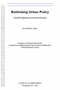 Rethinking Urban Policy : Urban Development in an Advanced Economy