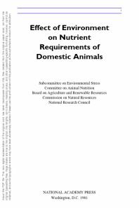 Effect of Environment on Nutrient Requirements of Domestic Animals