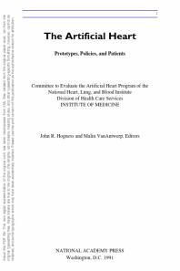 The Artificial Heart : Prototypes, Policies, and Patients