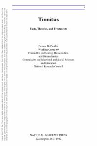 Tinnitus : Facts, Theories, and Treatments