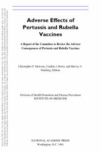 Adverse Effects of Pertussis and Rubella Vaccines