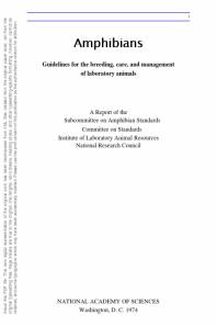 Amphibians : Guidelines for the Breeding, Care and Management of Laboratory Animals
