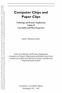 Computer Chips and Paper Clips : Technology and Women's Employment, Volume II: Case Studies and Policy Perspectives