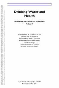 Drinking Water and Health, Volume 7 : Disinfectants and Disinfectant By-Products