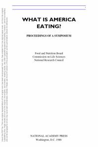 What Is America Eating? : Proceedings of a Symposium