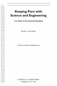 Keeping Pace with Science and Engineering : Case Studies in Environmental Regulation
