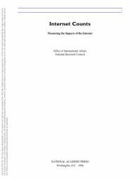 Internet Counts : Measuring the Impacts of the Internet