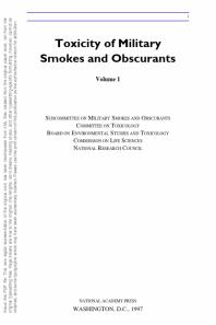 Toxicity of Military Smokes and Obscurants : Volume 1
