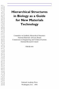 Hierarchical Structures in Biology As a Guide for New Materials Technology