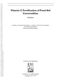 Vitamin C Fortification of Food Aid Commodities : Final Report
