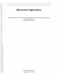 Alternative Agriculture