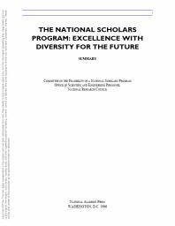 National Scholars Program - SUMMARY : Excellence with Diversity for the Future