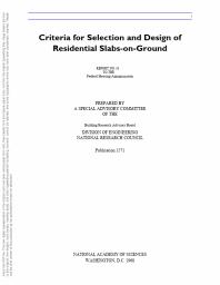 Criteria for Selection and Design of Residential Slabs-on-Ground