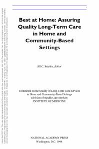 Best at Home : Assuring Quality Long-Term Care in Home and Community-Based Settings