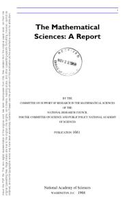Mathematical Sciences : A Report