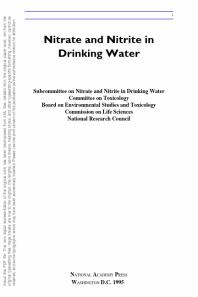 Nitrate and Nitrite in Drinking Water