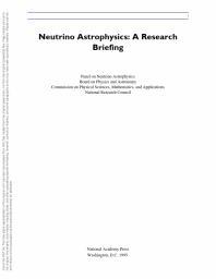 Neutrino Astrophysics : A Research Briefing