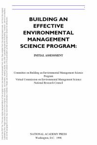 Building an Effective Environmental Management Science Program : Initial Assessment