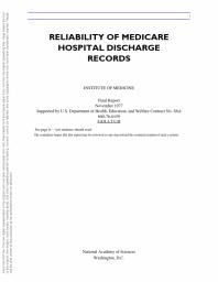 Reliability of Medicare Hospital Discharge Records : Report of a Study
