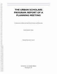 Urban Scholars Program : Report of a Planning Meeting