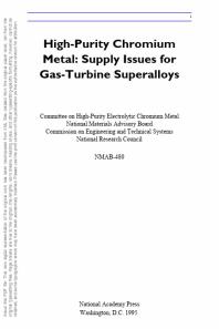 High-Purity Chromium Metal : Supply Issues for Gas-Turbine Superalloys