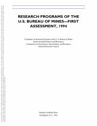 Research Programs of the U.S. Bureau of Mines : First Assessment, 1994