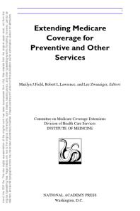 Extending Medicare Coverage for Preventive and Other Services