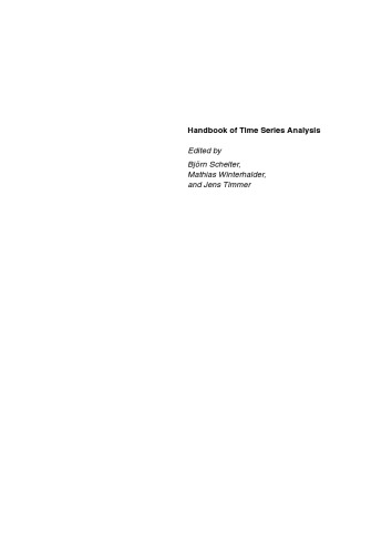 Handbook of Time Series Analysis: Recent Theoretical Developments and Applications