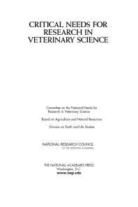 Critical Needs for Research in Veterinary Science