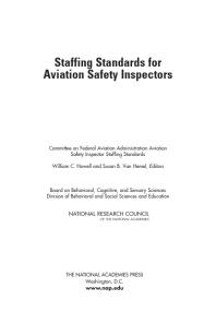 Staffing Standards for Aviation Safety Inspectors