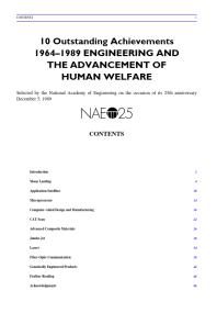 Engineering and the Advancement of Human Welfare : Ten Outstanding Achievements, 1964-1989