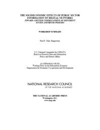 The Socioeconomic Effects of Public Sector Information on Digital Networks : Toward a Better Understanding of Different Access and Reuse Policies: Workshop Summary