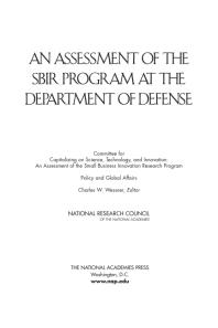 An Assessment of the SBIR Program at the Department of Defense