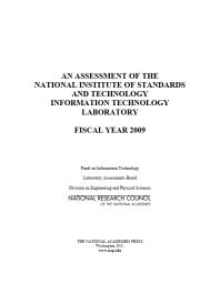 An Assessment of the National Institute of Standards and Technology Information Technology Laboratory : Fiscal Year 2009