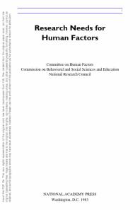Research Needs for Human Factors