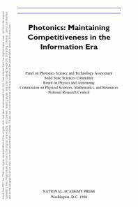 Photonics : Maintaining Competitiveness in the Information Era