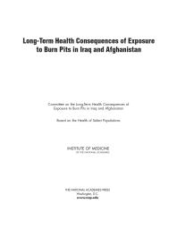 Long-Term Health Consequences of Exposure to Burn Pits in Iraq and Afghanistan