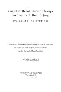 Cognitive Rehabilitation Therapy for Traumatic Brain Injury : Evaluating the Evidence