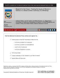 Blueprint for the Future : Framing the Issues of Women in Science in a Global Context: Summary of a Workshop