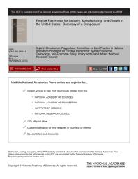 Flexible Electronics for Security, Manufacturing, and Growth in the United States : Summary of a Symposium