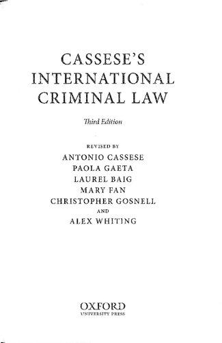 Cassese's international criminal law