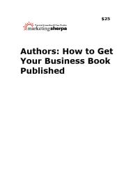 Authors : How to Get Your Business Book Published